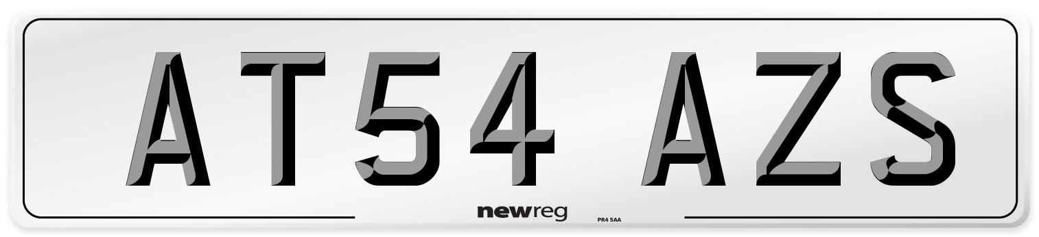AT54 AZS Number Plate from New Reg